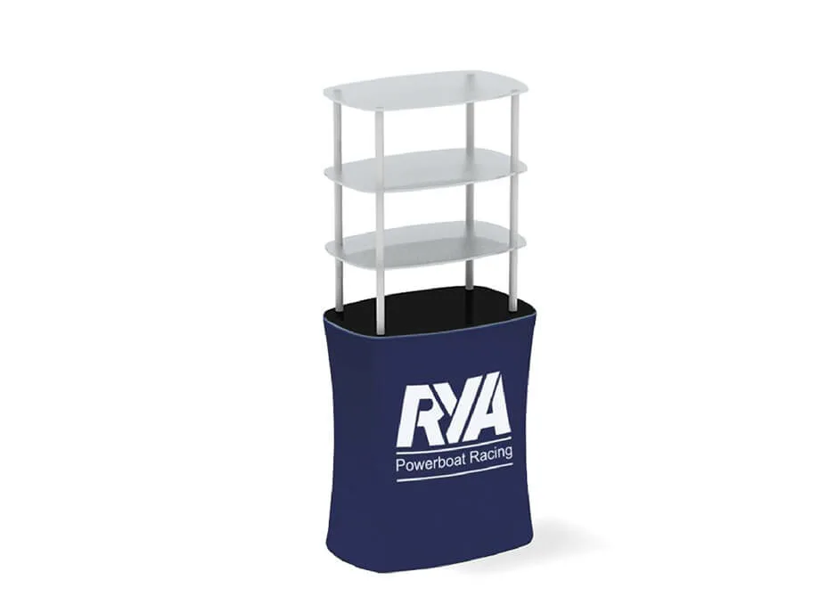square counter with rack