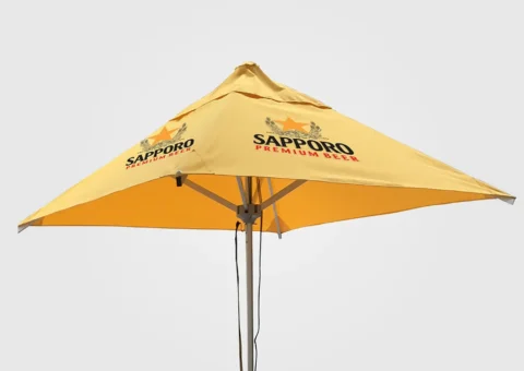custom printed outdoor umbrella in yellow