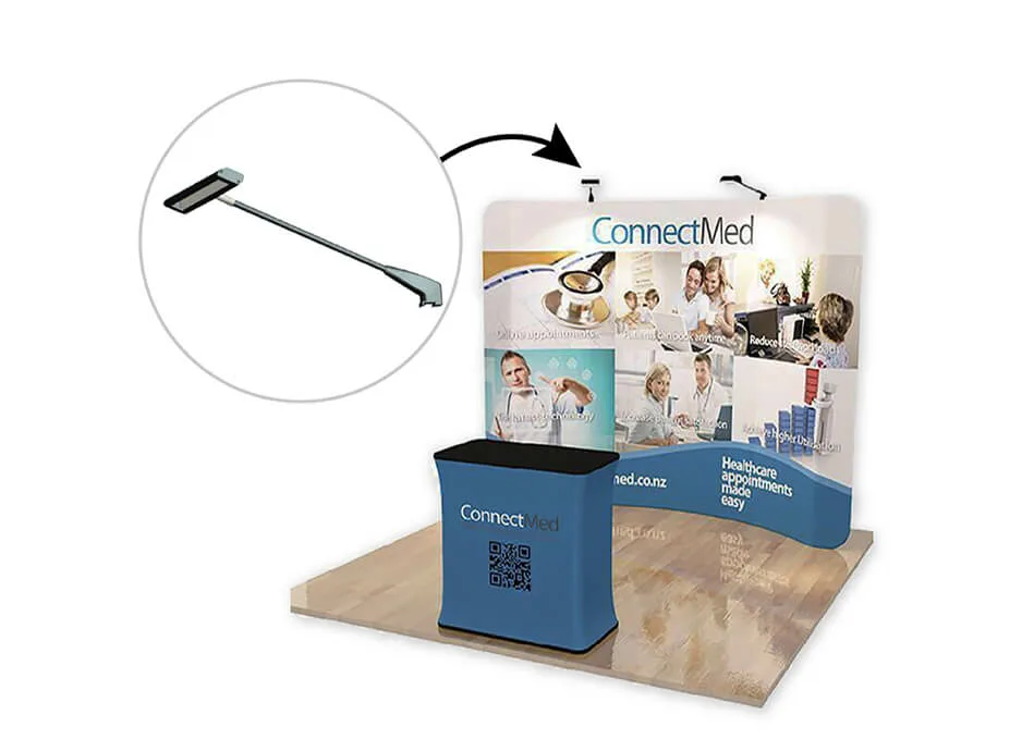 display-lighting-spot-lights tension fabric display stands