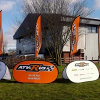 instant pop up banners printed in orange colour