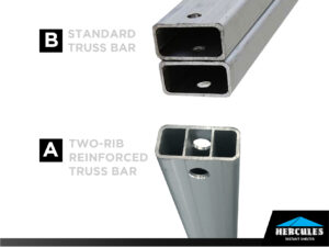 hercules gazebo unique features - two rib reinforced truss bars