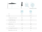 new cantilever umbrella specification and dimensions