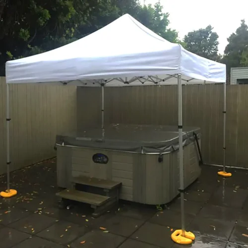 shade spa pool with a pop up gazebo