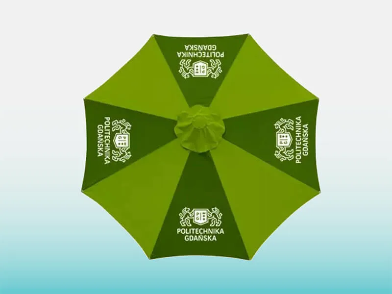 logo printed umbrella in green