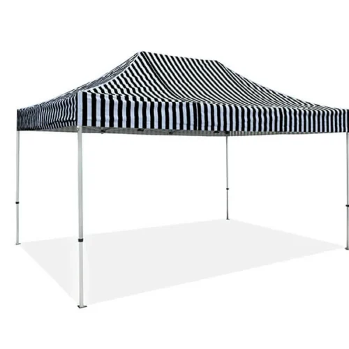 stripped gazebo red 3x4.5m in black