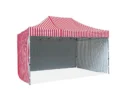 stripped gazebo red 3x4.5m with walls