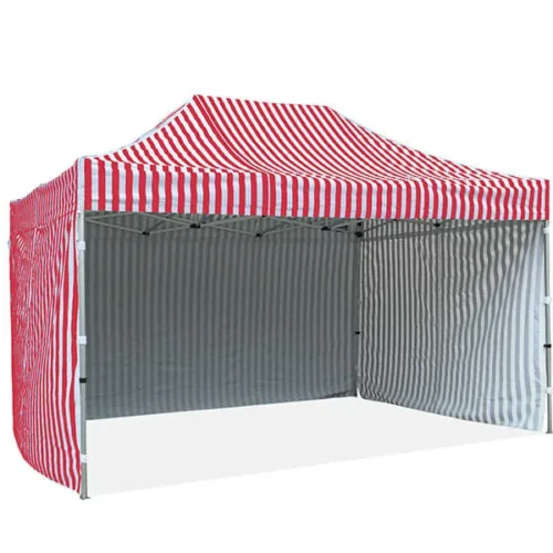 stripped gazebo red 3x4.5m with walls
