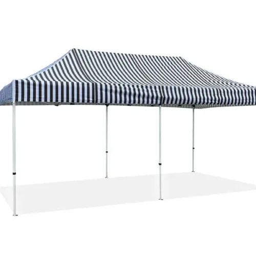 striped gazebos 3x6m black