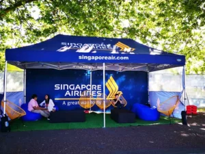 Singapore Airlines outdoor event printed gazebo in blue