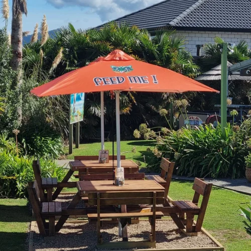 feedme printed cafe umbrella in orange
