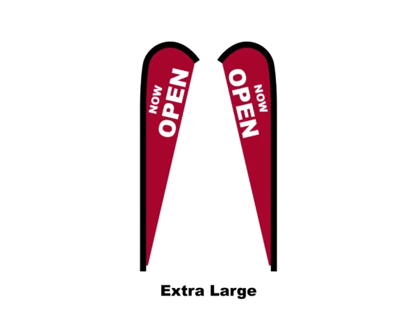 open flag teardrop flag extra large