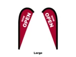 open flag teardrop flag large
