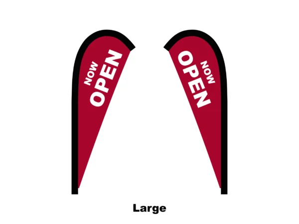 open flag teardrop flag large