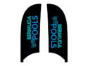 Custom feather flag signs for Bermuda Pools