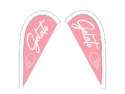 Custom teardrop flag signs for Gelato Store