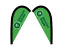 Custom teardrop flag signs for Glenview School
