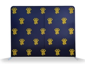 Tension fabric straight display backdrop for media wall photo booth