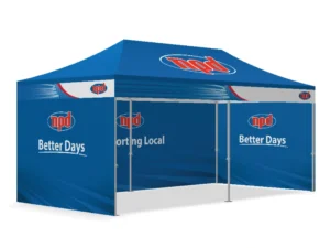 Event branded gazebo in blue for npd NZ