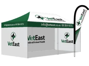 Event branded gazebo 3x6 for Vet East NZ