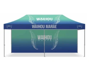 Event branded gazebo with full colour printing in 3x6m
