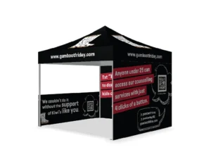 Event branded gazebo with half walls in 3x3m for gumboot Friday