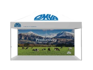 Event branded gazebo 3x4.5 in white