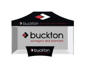 Event branded gazebo with sides 3x4.5m for Buckton NZ