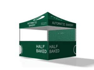 market stall branded gazebo 3x3m with full colour printing in green