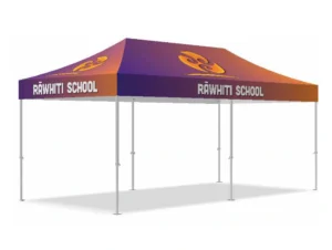School branded gazebo 3x6m in full colour printing for Rawhiti School