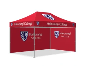 School branded gazebo 3x4.5m in yellow for Mahurangi College