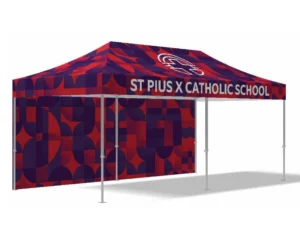 School branded gazebo 3x6m with full colour printing for St Plus X Catholic School