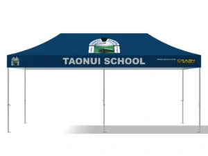 School branded gazebo 3x6m in navy for Taonui School