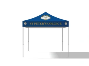 School branded gazebo 3x3m in blue for St Peters College