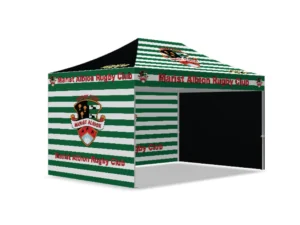 Event branded gazebo in 3x4.5 with full colour branded for Marist Albion Rugby Club