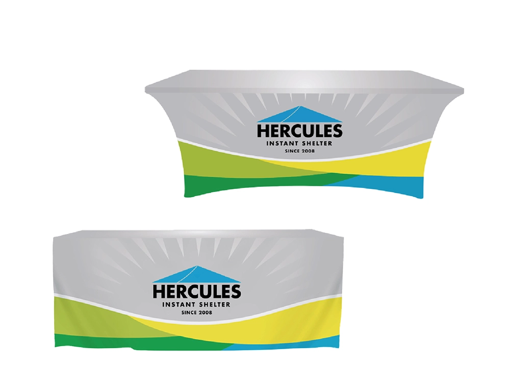 Optional branded table cloth with custom printing