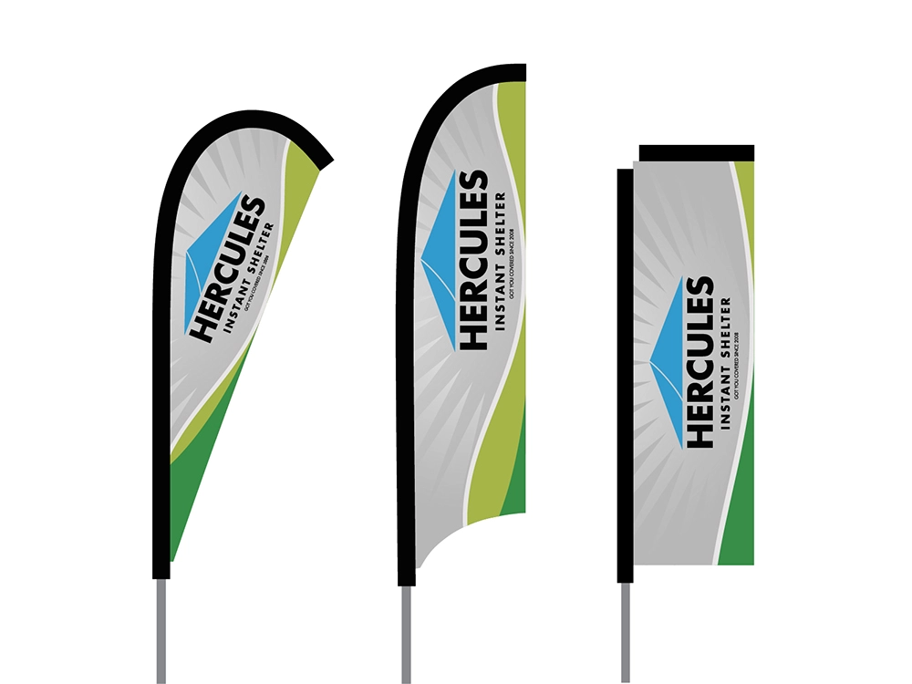 Three optional flag banners with custom printing