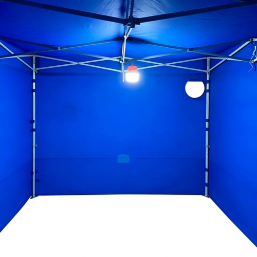 Flat roof gazebo inside structure