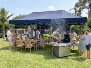 3x6m navy gazebo used at home