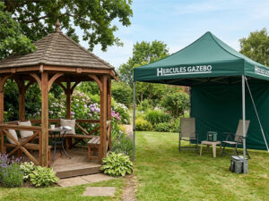 Pop-up gazebo showcasing a modern alternative to traditional gazebos