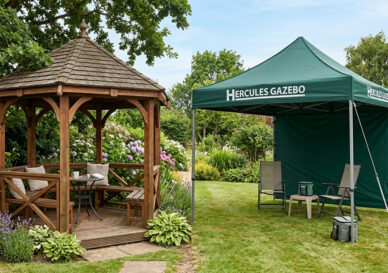 Pop-up gazebo showcasing a modern alternative to traditional gazebos