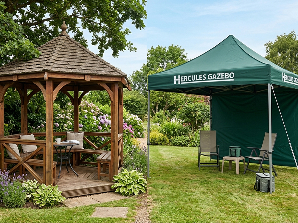 Pop-up gazebo showcasing a modern alternative to traditional gazebos