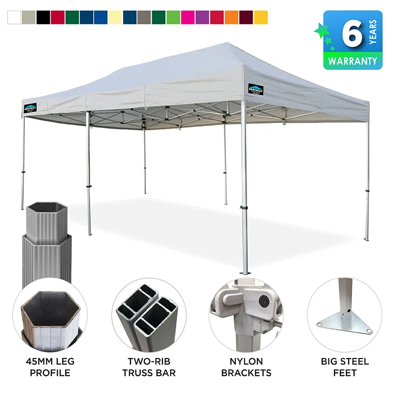 HEX 45A 6x3m gazebo - plain grey