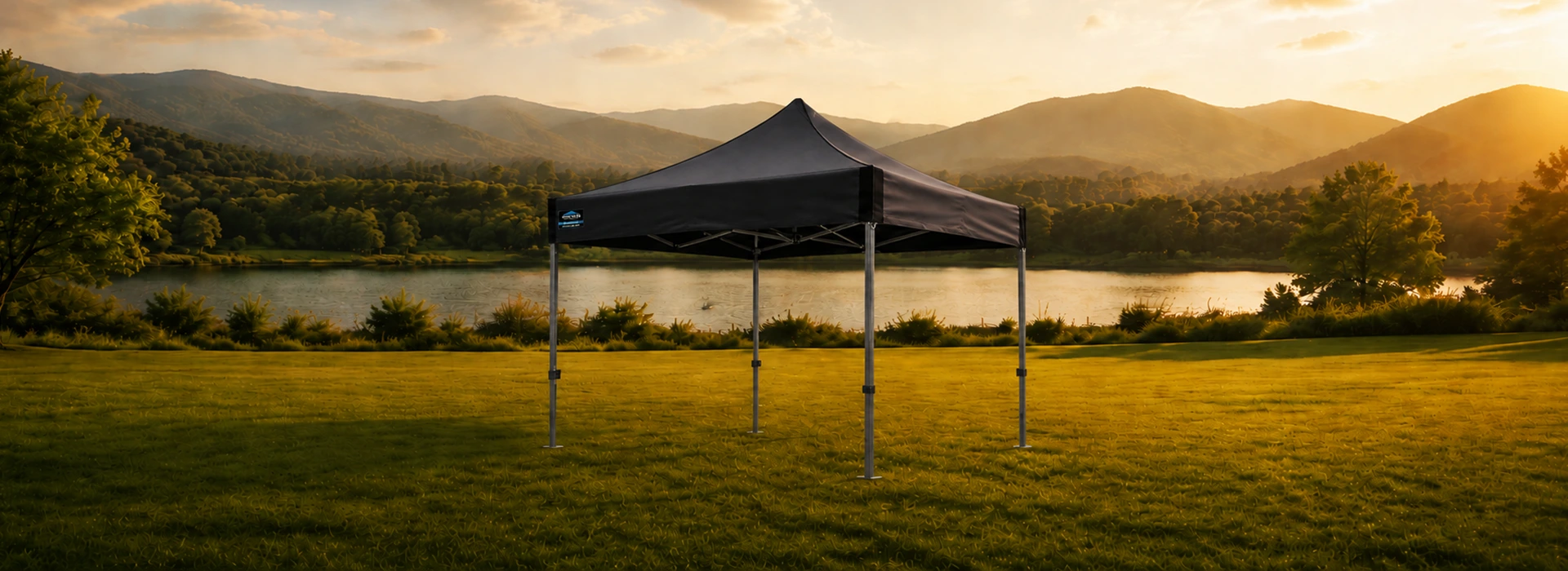Mag Gazebo in black at outdoor