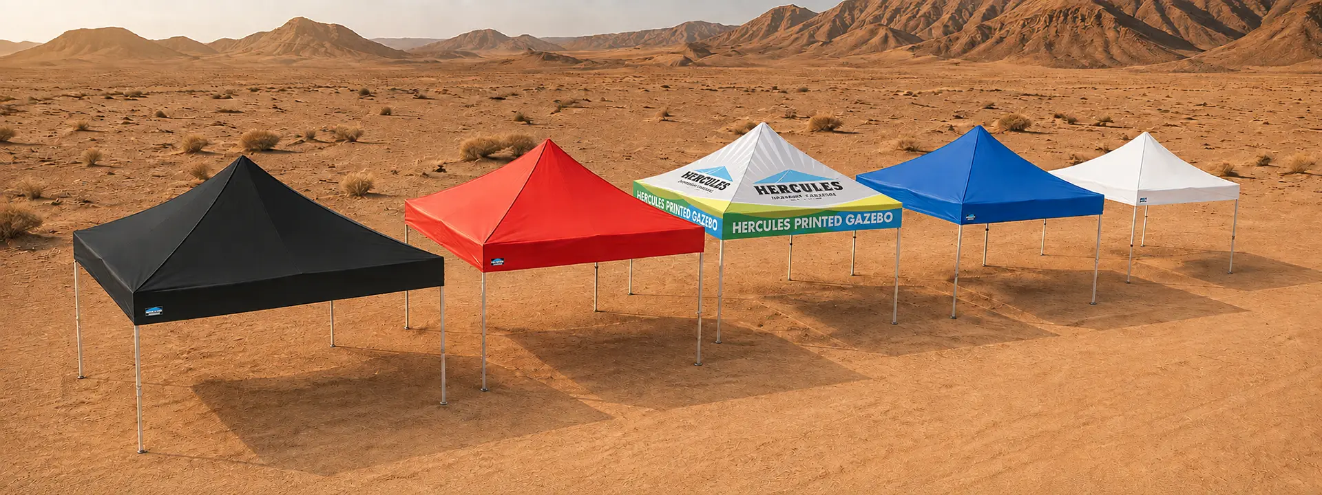 a group of pop up gazebos