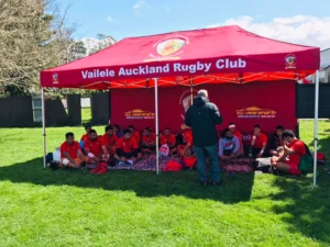 Sports club gazebo providing sideline shelter for players and coaches